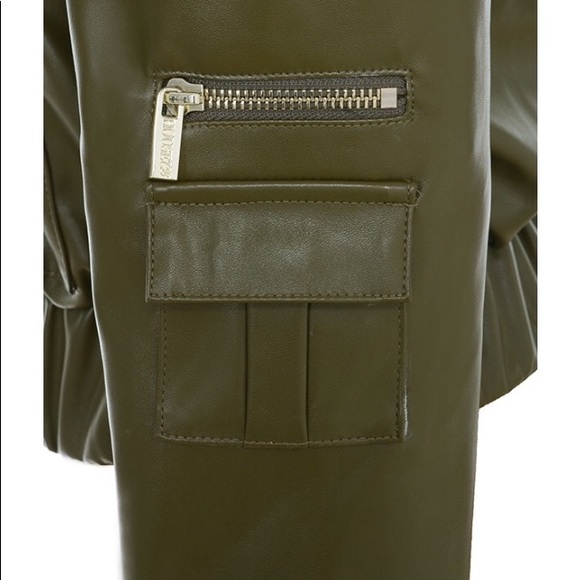 NEW House Of CB Olive Vegan Leather Jacket - Picture 8 of 8